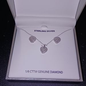Macy's  Diamond Heart Pendant and Earring Set